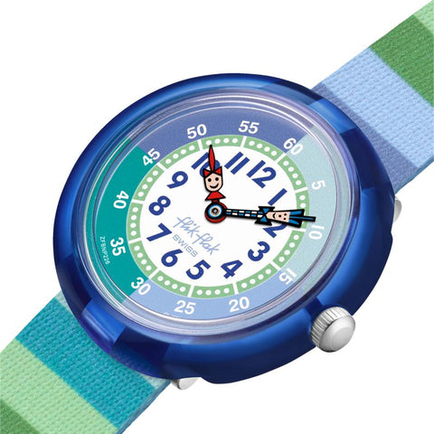 The Watch Boutique Flik Flak STRIPY GREEN Watch FBNP226
