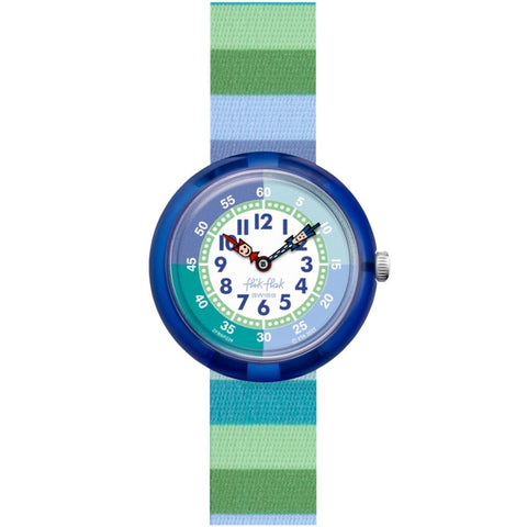 The Watch Boutique Flik Flak STRIPY GREEN Watch FBNP226