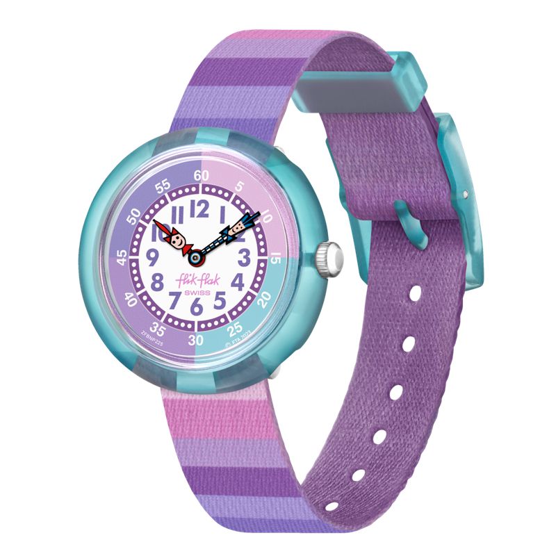 Flik Flak STRIPY PURPLE Watch FBNP225 – The Watch Boutique