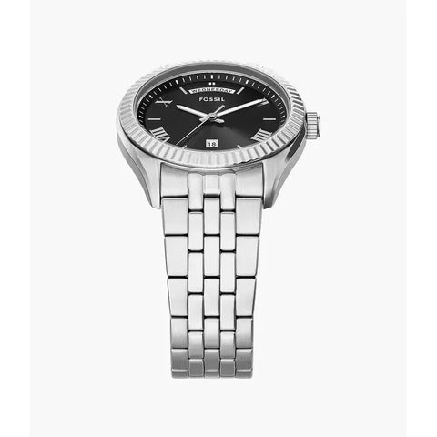 The Watch Boutique Fossil Campbell Three-Hand Day-Date Stainless Steel Men's Watch