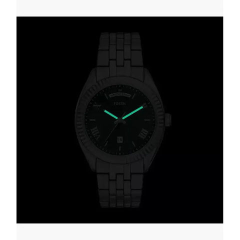 The Watch Boutique Fossil Campbell Three-Hand Day-Date Stainless Steel Men's Watch