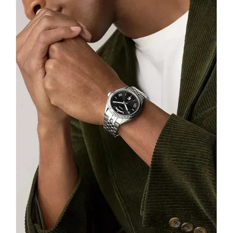 The Watch Boutique Fossil Campbell Three-Hand Day-Date Stainless Steel Men's Watch