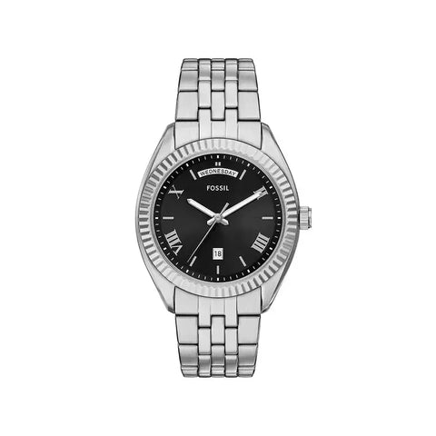 The Watch Boutique Fossil Campbell Three-Hand Day-Date Stainless Steel Men's Watch