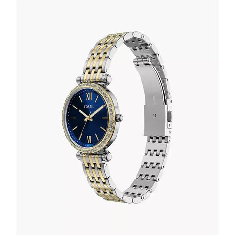The Watch Boutique Fossil Carlie Mini Three-Hand Two-Tone Stainless Steel Women's Watch