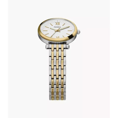 The Watch Boutique Fossil Carlie Mini Three-Hand Two-Tone Stainless Steel Women's Watch and Bracelet