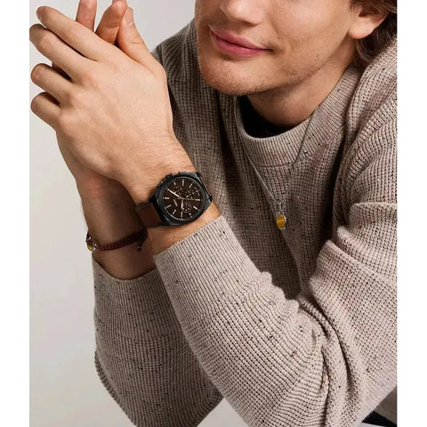 The Watch Boutique Fossil Everett Chronograph Brown Leather Men's Watch