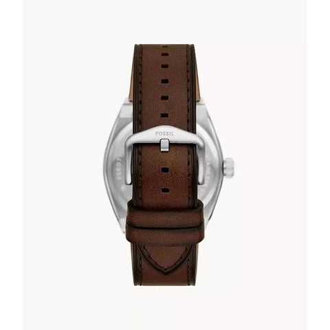 The Watch Boutique Fossil Everett Three-Hand Date Brown Leather Men's Watch