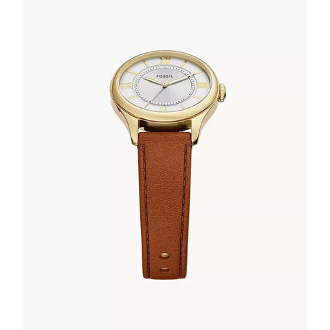 The Watch Boutique Fossil Gilmore Three-Hand Brown Leather Women's Watch
