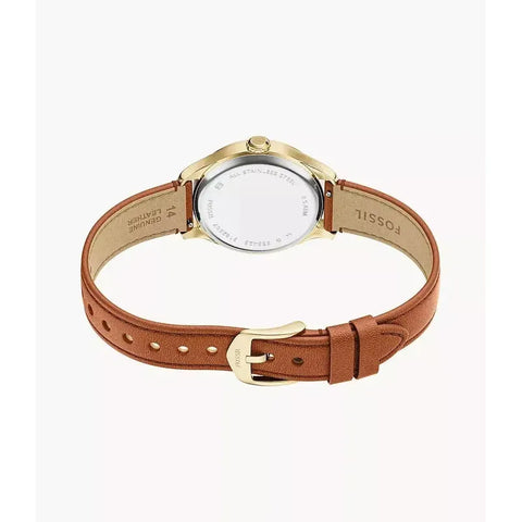The Watch Boutique Fossil Gilmore Three-Hand Brown Leather Women's Watch