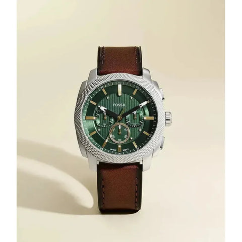 The Watch Boutique Fossil Machine 44mm Chronograph Brown Leather Men's Watch