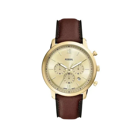 The Watch Boutique Fossil Neutra 44mm Chronograph Brown Leather Men's Watch