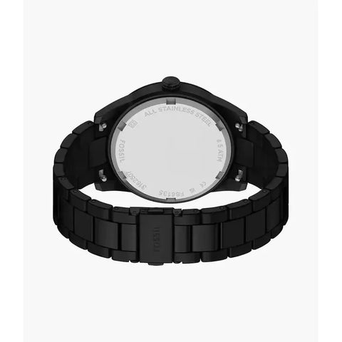 The Watch Boutique Fossil Pearson Multifunction Black Stainless Steel Men's Watch