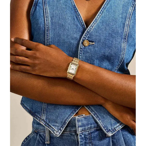 The Watch Boutique Fossil Raquel Three-Hand Date Gold-Tone Stainless Steel Watch Women's Watch