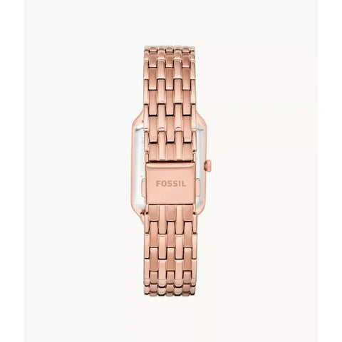 The Watch Boutique Fossil Raquel Three-Hand Date Rose Gold-Tone Stainless Steel Women's Watch