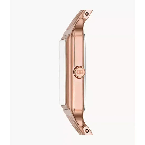 The Watch Boutique Fossil Raquel Three-Hand Date Rose Gold-Tone Stainless Steel Women's Watch