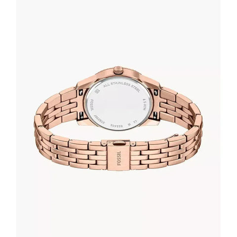 The Watch Boutique Fossil Scarlette Three-Hand Day-Date Rose Gold-Tone Stainless Steel Women's Watch