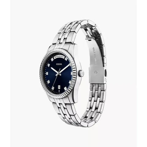 The Watch Boutique Fossil Scarlette Three-Hand Day-Date Stainless Steel Women's Watch