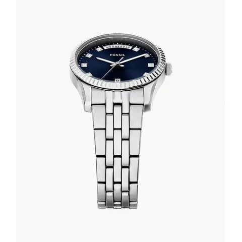 The Watch Boutique Fossil Scarlette Three-Hand Day-Date Stainless Steel Women's Watch