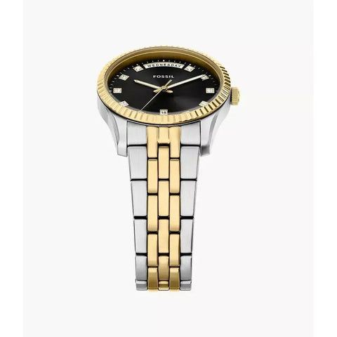 The Watch Boutique Fossil Scarlette Three-Hand Day-Date Two-Tone Stainless Steel Women's Watch