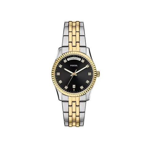 The Watch Boutique Fossil Scarlette Three-Hand Day-Date Two-Tone Stainless Steel Women's Watch