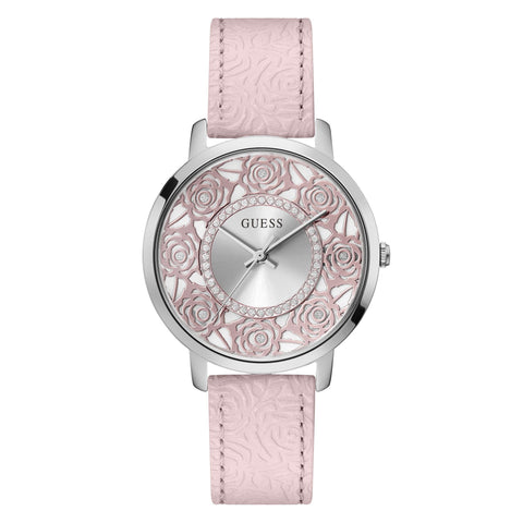 The Watch Boutique GUESS Ladies Pink Silver Tone Analog Watch GW0529L1