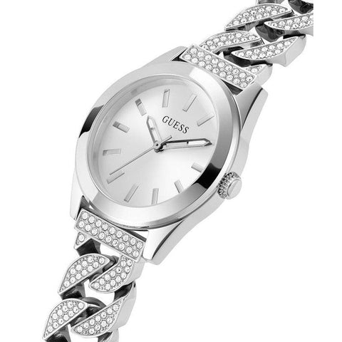 The Watch Boutique GUESS Ladies Silver Tone Analog Watch
