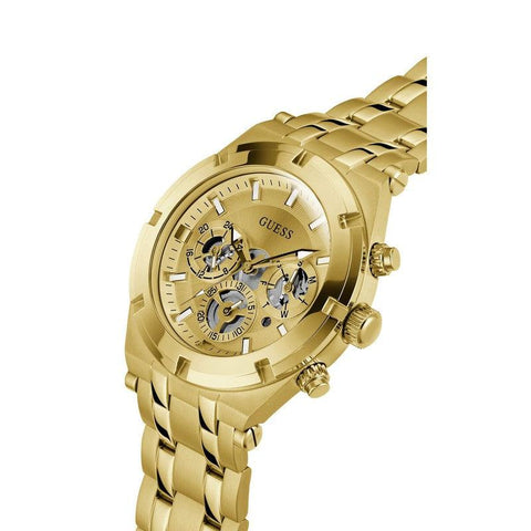The Watch Boutique GUESS Mens Gold Tone Multi-function Watch GW0260G4