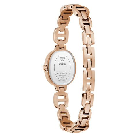 The Watch Boutique GUESSRose Gold Analog Watch with Oval White Dial