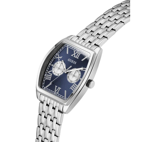 The Watch Boutique Guerss Silver Tone Multi-Function Blue Dial Watch