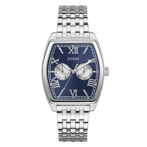 The Watch Boutique Guerss Silver Tone Multi-Function Blue Dial Watch