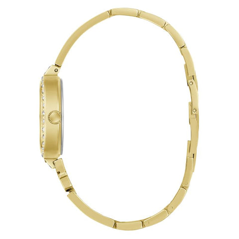 The Watch Boutique Gues Giselle Gold Tone Analog Watch with Diamond Accents