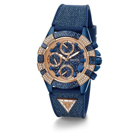 The Watch Boutique Guess 40th Anniversary Special Edition Ladies Blue Rose Gold Tone Multi-function Watch