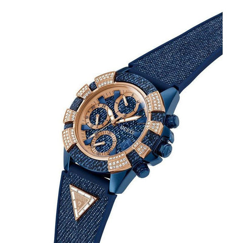 The Watch Boutique Guess 40th Anniversary Special Edition Ladies Blue Rose Gold Tone Multi-function Watch