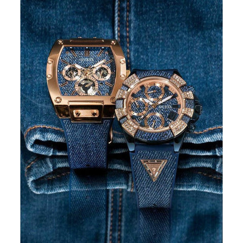 The Watch Boutique Guess 40th Anniversary Special Edition Ladies Blue Rose Gold Tone Multi-function Watch