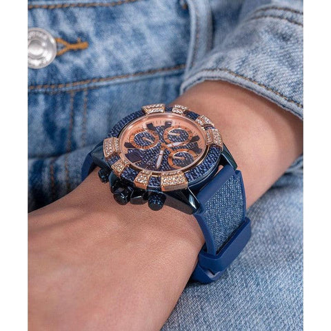 The Watch Boutique Guess 40th Anniversary Special Edition Ladies Blue Rose Gold Tone Multi-function Watch