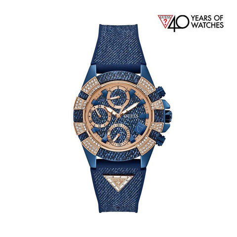 The Watch Boutique Guess 40th Anniversary Special Edition Ladies Blue Rose Gold Tone Multi-function Watch