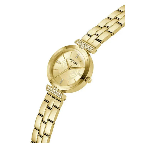 The Watch Boutique Guess Array Champagne Dial Analogue Watch