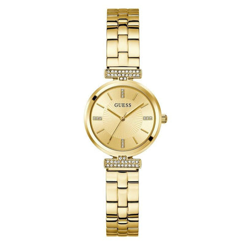 The Watch Boutique Guess Array Champagne Dial Analogue Watch