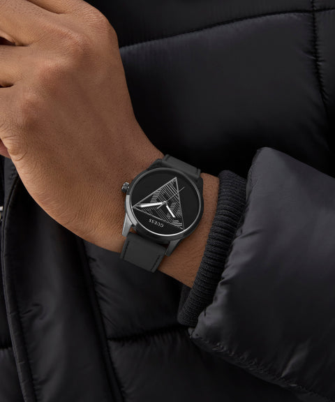 The Watch Boutique Guess Black Analog Watch with Triangle Dial
