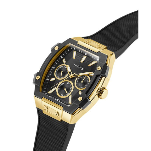 The Watch Boutique Guess Black Gold Tone Multi-Function Stainless Steel Watch