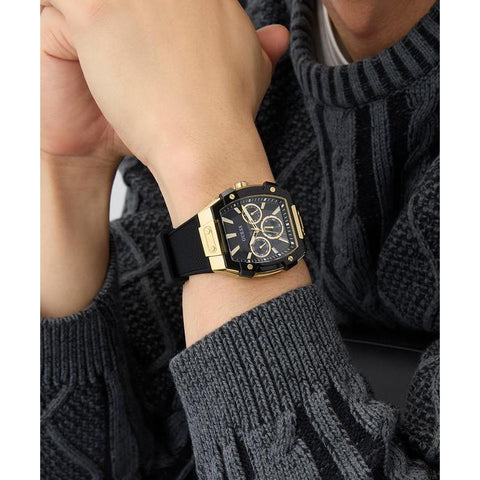 The Watch Boutique Guess Black Gold Tone Multi-Function Stainless Steel Watch