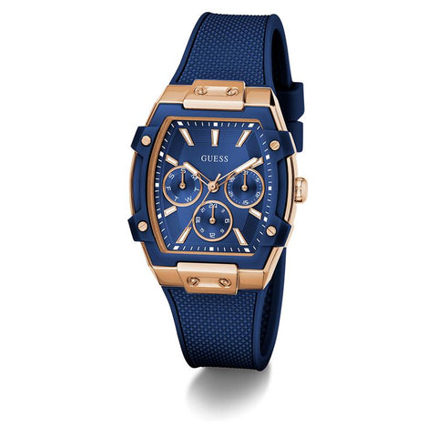 The Watch Boutique Guess Blue Rose Gold Multi-Function Watch