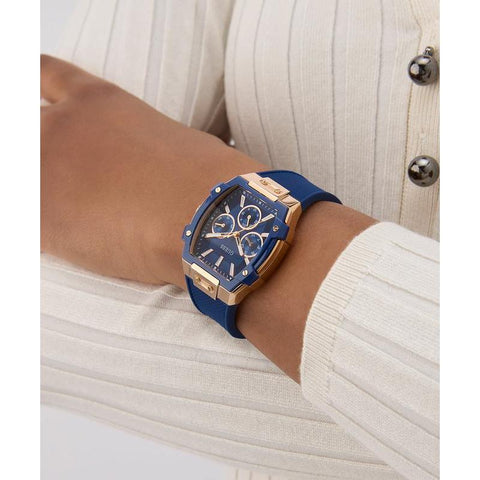 The Watch Boutique Guess Blue Rose Gold Multi-Function Watch