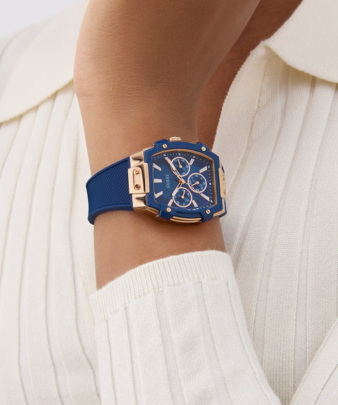 The Watch Boutique Guess Blue Rose Gold Multi-Function Watch