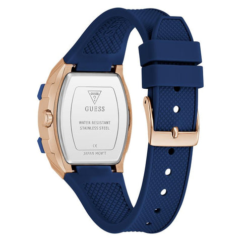 The Watch Boutique Guess Blue Rose Gold Multi-Function Watch