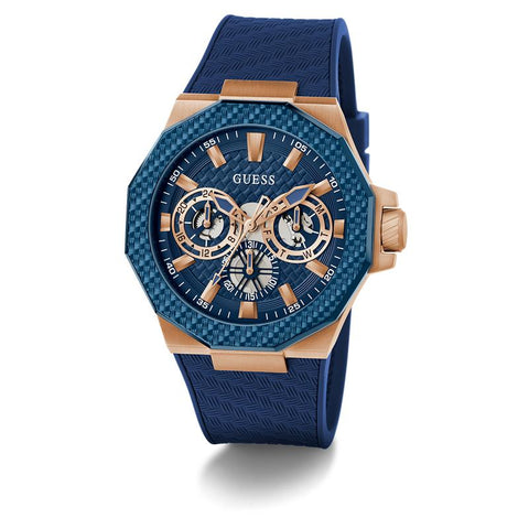 The Watch Boutique Guess Blue Rose Gold Watch