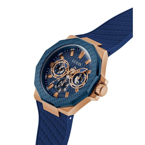 The Watch Boutique Guess Blue Rose Gold Watch