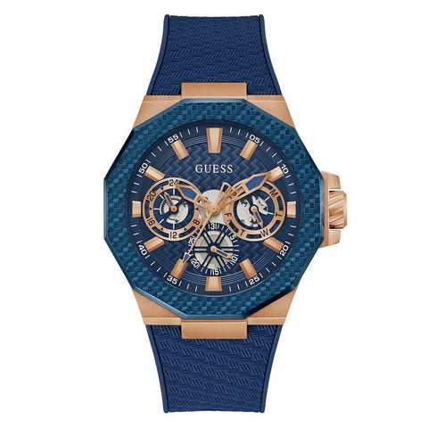 The Watch Boutique Guess Blue Rose Gold Watch