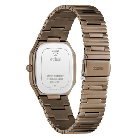 The Watch Boutique Guess Coffee Date Watch with Bronze Sunray Dial