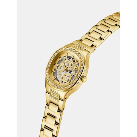 The Watch Boutique Guess Elegant Gold-Tone Crystal Embellished Analog Watch